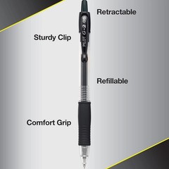 Versatile G2 Gel Roller Pens 0.5mm – Black Ink, Pack of 5 for All Needs