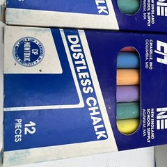 Chaselle Dustless Chalk 8 Boxes of 12 = 96 Color Chalkboard Made Israel NOS