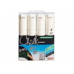 uni-ball PWE-8K White Liquid Chalk Pens. Multi-Purpose Wipeable Coloured Markers