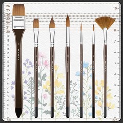 Sable Watercolor Brushes 7Pcs Kolinsky Sable Brush Set Variety Shapes