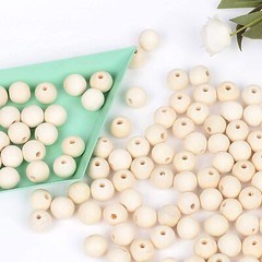 Wooden Balls ,Natural Round Untreated Plain Bead With Hole 25 30 35 40 50 60mm