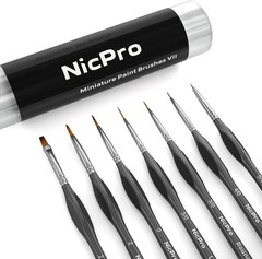 7 PCS Micro Fine Detail Paint Brush Set, Small Miniature Fine Tip Detail Brus…