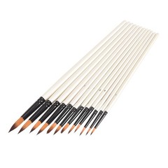 12Pcs Acrylic Paint Brushes Set, Professional Round-Pointed Tip Artist4249