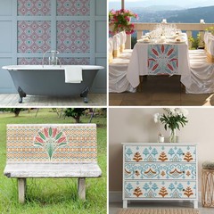Wall Stencils for Painting Large Pattern, 4PCS 12 Inch 12inch, Mandala