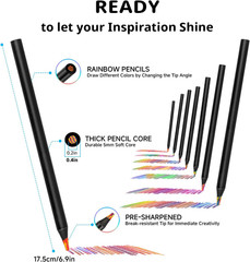 New Rainbow Pencils 12 Rainbow Colored Pencils Fun Pencil Art Supplies For Kids
