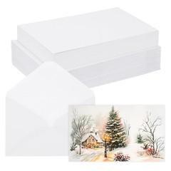 50 PCS Blank Watercolor Cards Envelopes 140lb/300GSM Cotton Paper 5×7 Inch