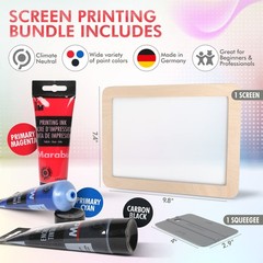 Marabu Screen Printing Kit Set – Print 9.8″ x 7.4″, Multicolor