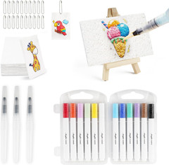 36 Pcs Magic Foam Texture Painting Kit, Deluxe 3D Puffy Paint Art Set with 12 Sh
