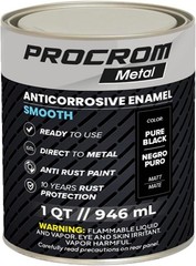 Smooth Matte Finish Black Paint – 1 Quart, Ideal for Metal with Rust Protection