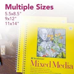 40 PCS 300 Series Mixed Media Paper Pad Side Wire Bound 117lb 5.5×8.5 Inch