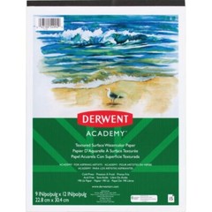 Derwent Mead Textured Surface Watercolor Paper Pad, 15 Sheets, 9″ x 12″ (DER 549