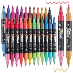 48 Colors Glitter Markers Pens Dual Tip 24 Pack Glitter Brush Markers Glitter…