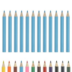 12Pcs, Cute Sky Blue Color Drawing Pencils for Adult Coloring Books