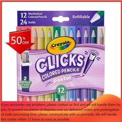 Crayola 12ct CLICKS Mechanical Colored Pencils – Pastel, Art School Supplies