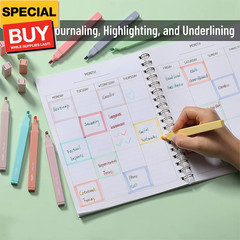 – Aesthetic Cute Pastel Highlighters Set, 8 Pcs, Chisel Tip, Candy Colors, No Bl