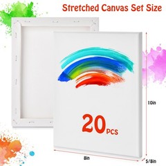 Stretched Canvas for Painting – 8×10 Inch/20 20 Pack – Inches, whitre
