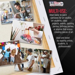 8″ x 10″ Gallery Depth 1-1/2″ Profile Stretched Canvas 5-Pack – Gesso Primed