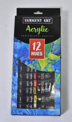 Sargent Art Acrylic Paint Set Professional Quality 12 Pack Hues Assorted Colors