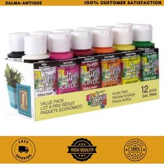 2 oz. 12-Color Acrylic Craft Paint Set , Ideal for general art