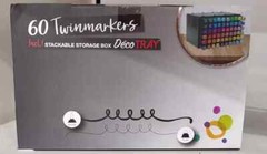 Decotime 60pk twin markers Paint ART Deco Tray ANY SURFACE Alc ink NEW
