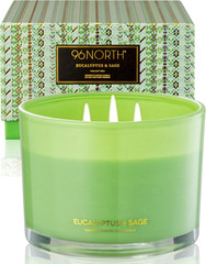 Luxury Eucalyptus & Sage Soy Candle | Large 3 Wick Jar Candle | Up to 50 Hours B
