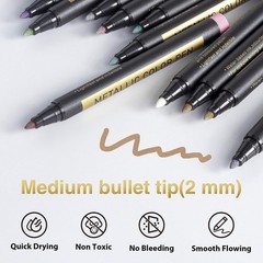 Metallic Paint Markers, 20 Colors Paint Pen Craft Markers for Art, Rock Paint…