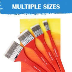 Flat Paddle Paint Brush Long Handle Large Scale Oil Acrylic Paints 4 Inch