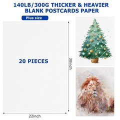 Fuutreo 20 Sheets Watercolor Paper 22 x 30 Large 140 lb Heavyweight Drawing Pape