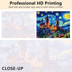 DIY Paint by Numbers Kit for Adults Magic Castle Paint by Number Kits on Canvas