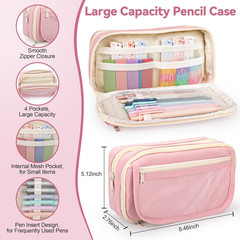 61 PCS Aesthetic School Supplies with Cute Pencil Case, Pastel No Bleed Highligh