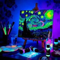Glow in the Dark Acrylic Paint,14 Bright Colors Each 60ml/2oz Blacklight Pain…