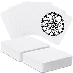 Dunzoom 50 Pcs Artist’s Tiles 3.5” x 3.5” Zen Square White Paper Tiles Draw…