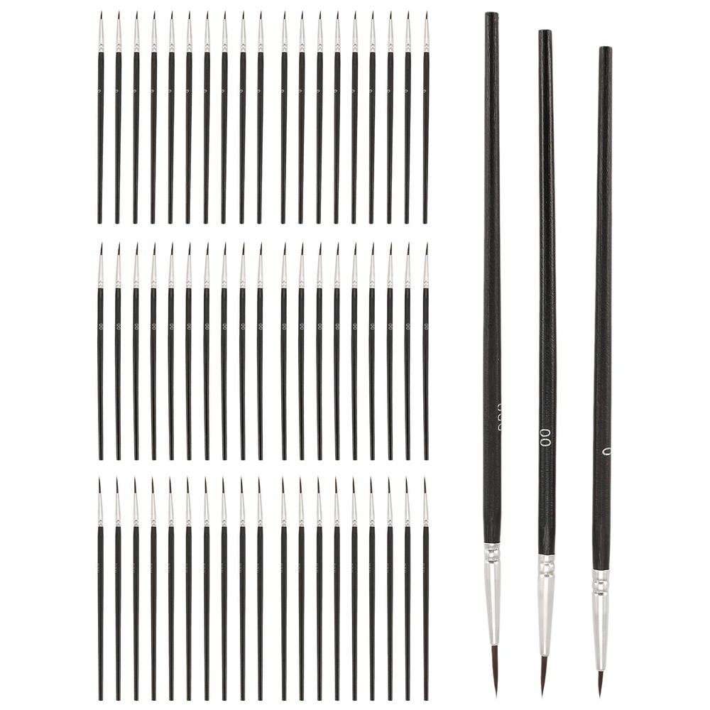 60pcs Detail Paint Brushes, Fine Tip Paint Brush with 3 Sizes 0 00 000 1059