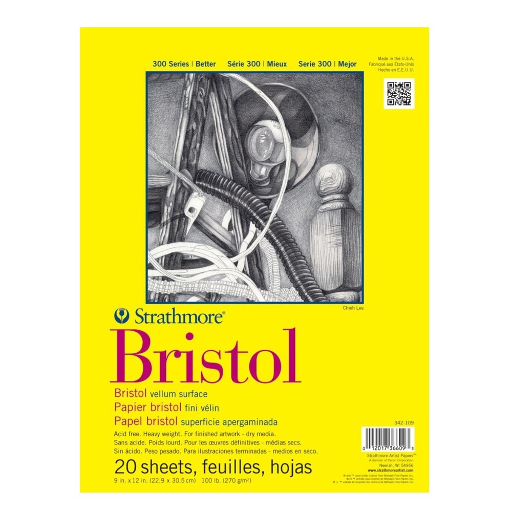 Artist-Grade 300 Series Bristol Vellum Pad – 9×12, 100lb for Impressive Art