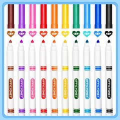 Officygnet 160 Count Washable Markers Bulk, 10 Assorted Colors, Conical Tip w…