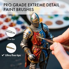 Artify Extreme Detail Paint Brushes Set, 10pcs Multi-Shape Fine Detail Brushe…
