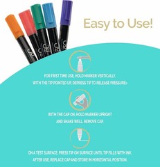Liquid Chalk Markers 48 Pack Reversible Tips Multicolor Erasable Pens