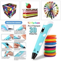 3D Printing Pen Set 3D Drawing Pen with Led Display 12 Color Filament Kid Gift