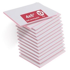 14 Pack Rubber Carving Block, 4″ x 6″ Easy Cut Lino Blocks, Soft Linoleum