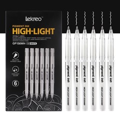 Gold Silver White Ink Gel Pens 1mm Medium Fine Point 6 PCS Set For Art