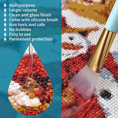 200ML Diamond Painting Sealer with Silicone Brush, Updated 5D Diamond Painting G