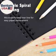 50 Sheets Black Paper Sketchbook, 108 Lb/160Gsm Heavyweight Black Sketch Pad 5.5