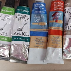 Mixed Lot of 17 ACRYLIC PAINT Tubes – Artist Loft / Art 101 – Nice!