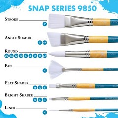 Snap White Synthetic Paint Brush Set For Acrylic And Watercolor Includes 4 Paint