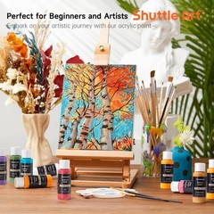 Shuttle Art Acrylic Paint Set 25 Vintage Colours 2oz/60ml Bottles Rich Pigmented