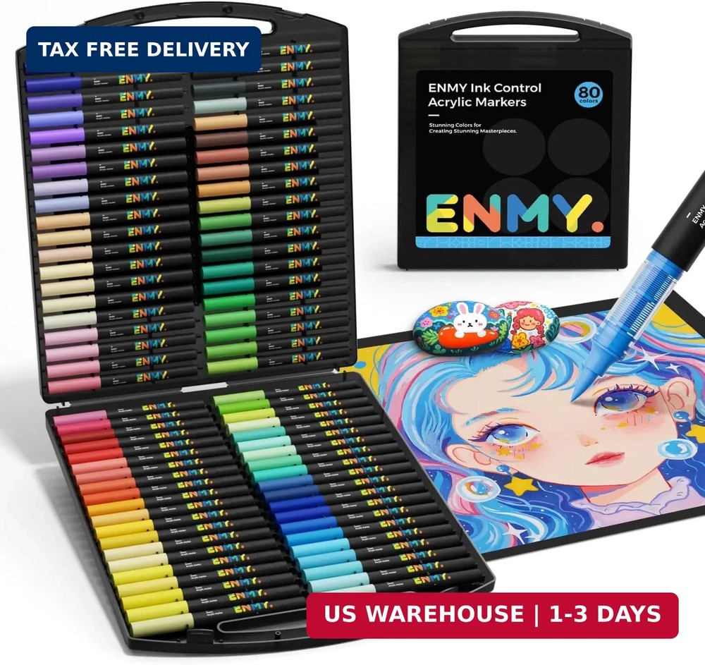 80 Colors Acrylic Paint Markers, Direct Liquid Acrylic Paint Marker Pen, Fabric