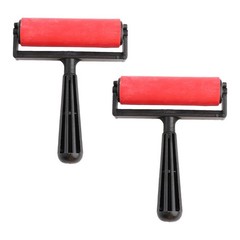 2 Pcs Printing Press Tools Rubber Ink Roller Glue Stick Printmaking Supplies