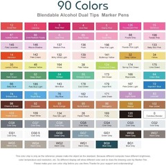 Arrtx ALP 90 Colors Alcohol Markers Dual Tips Color Pen for Beginners & Artist