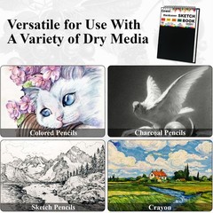 9″ x 12″ Sketch Book, Top Spiral Sketchbook, 100 x (Pack of 1), Black