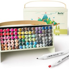 Markers Alcohol Markers ALP 90 with Dual Tips, Permanent Art Marker Pen for A…